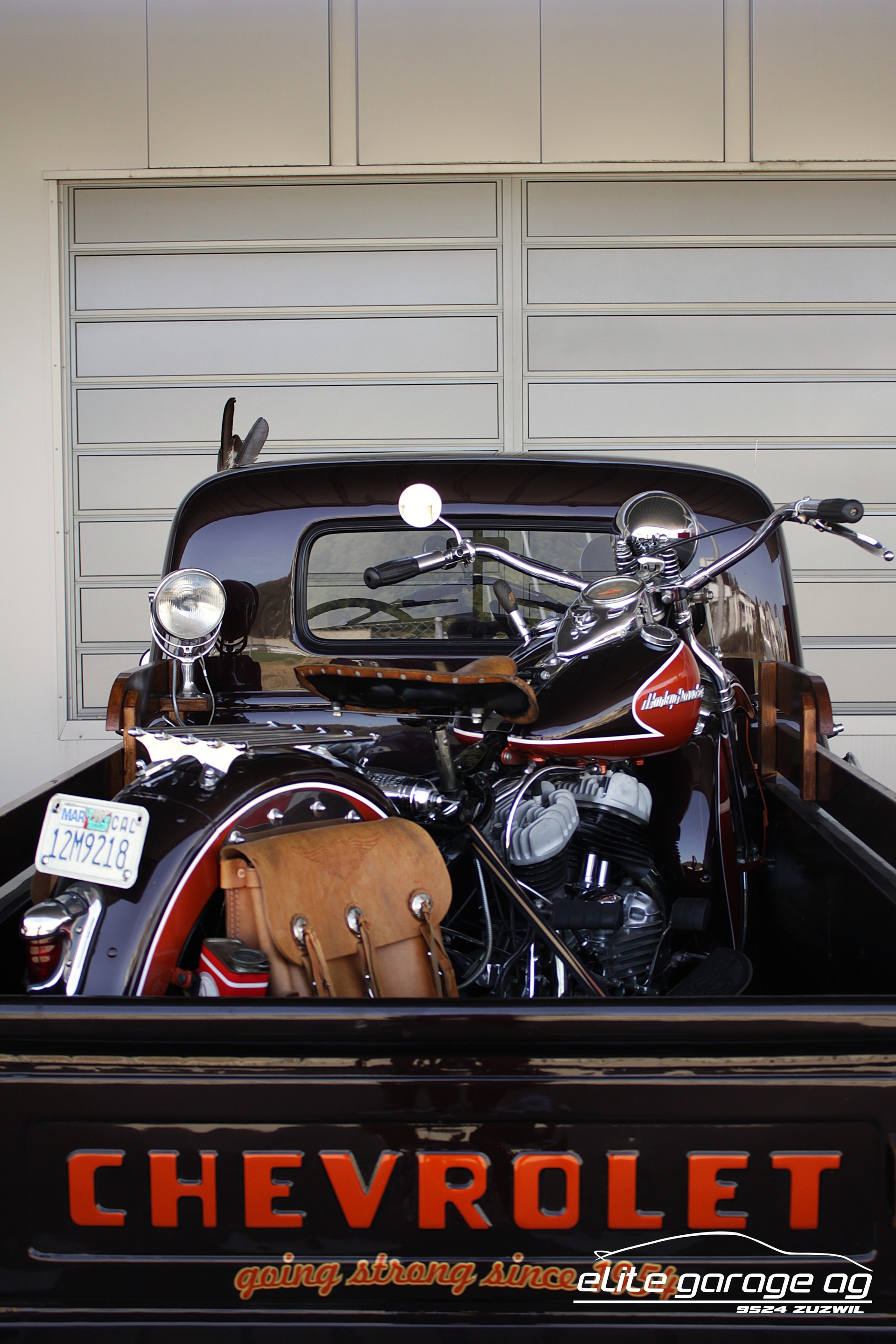 CHEVROLET Pick Up 3100 + Harley Davidson Flathead WL50 (VETERANENGEPRÜFT)-image-12