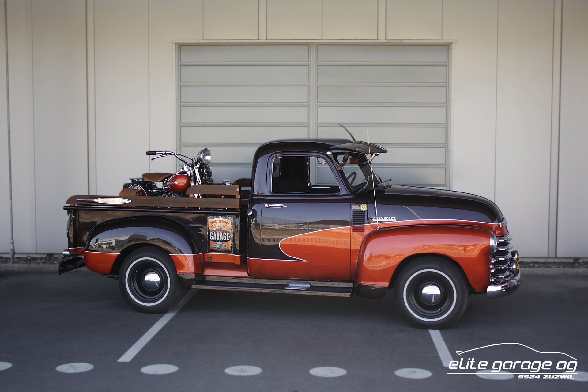 CHEVROLET Pick Up 3100 + Harley Davidson Flathead WL50 (VETERANENGEPRÜFT)-image-5