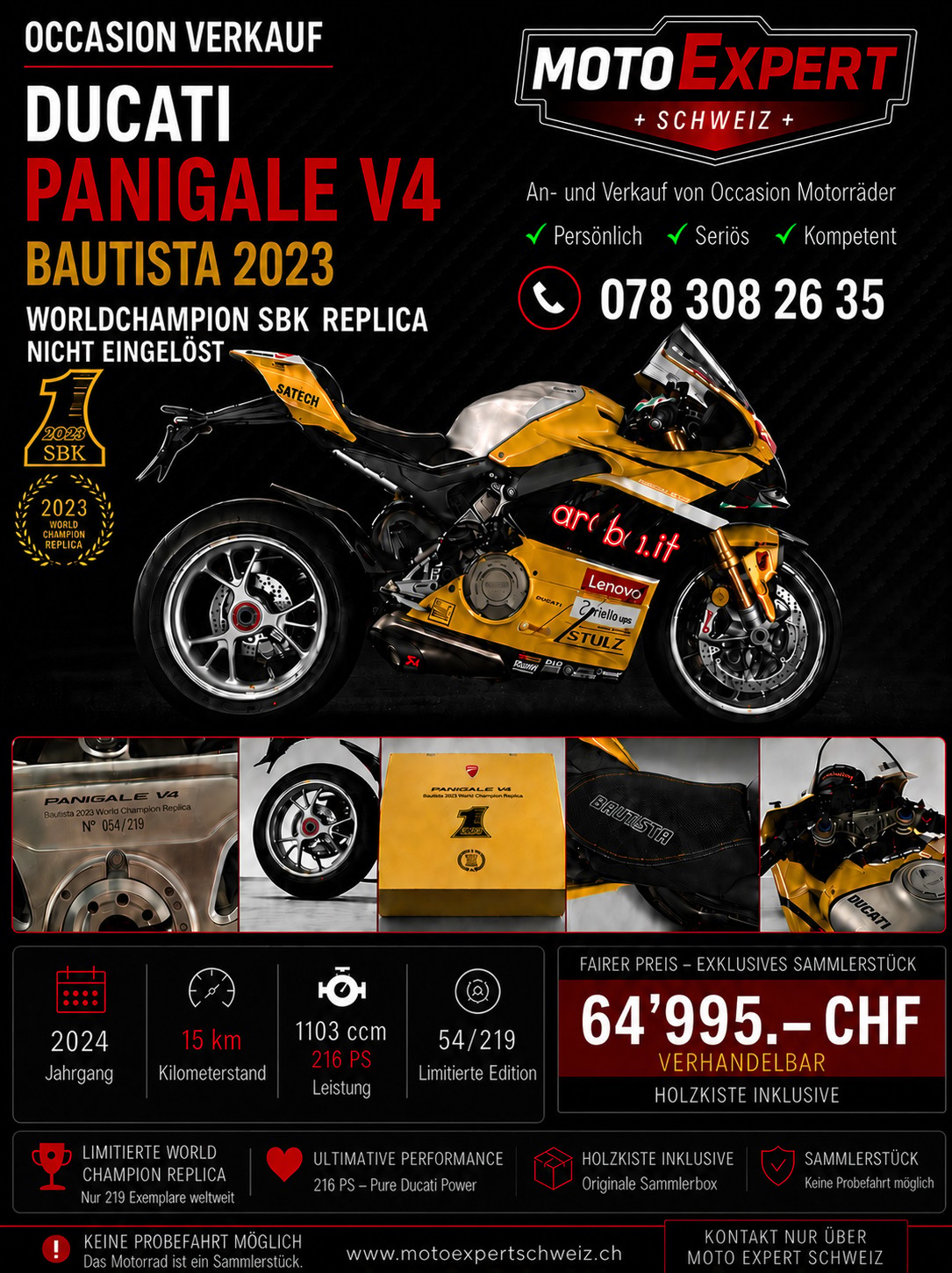 DUCATI Ducati Panigale V4 Bautista 2023 World Champion Replica – Nr. 054/219-image-0