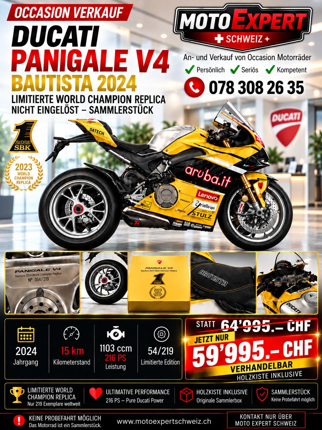 DUCATI Ducati Panigale V4 Bautista 2023 World Champion Replica – Nr. 054/219-image-0