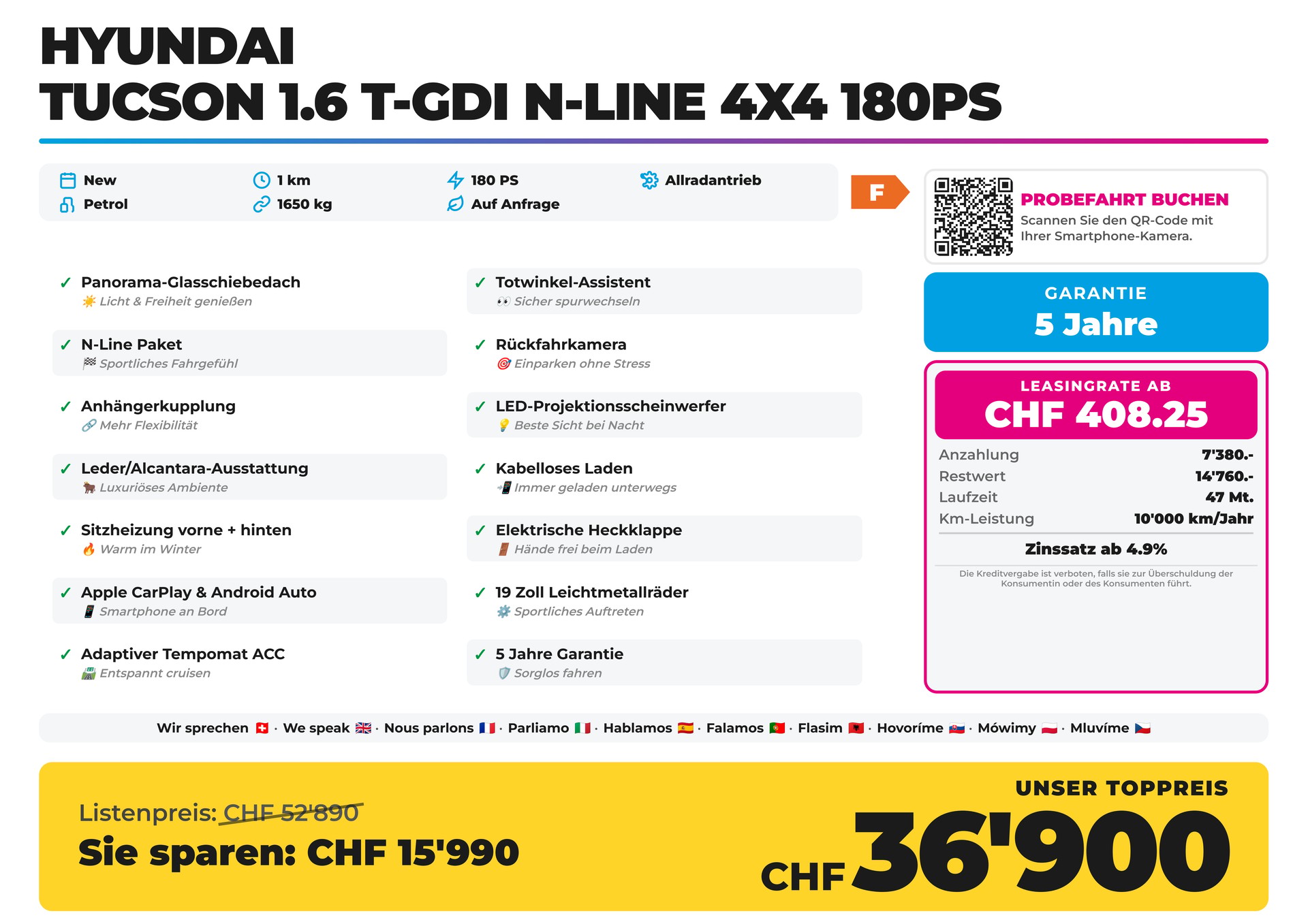 HYUNDAI Tucson 1.6 T-GDI N-Line 4x4 180PS Panorama Anhängerkupplung-showroom-element-1