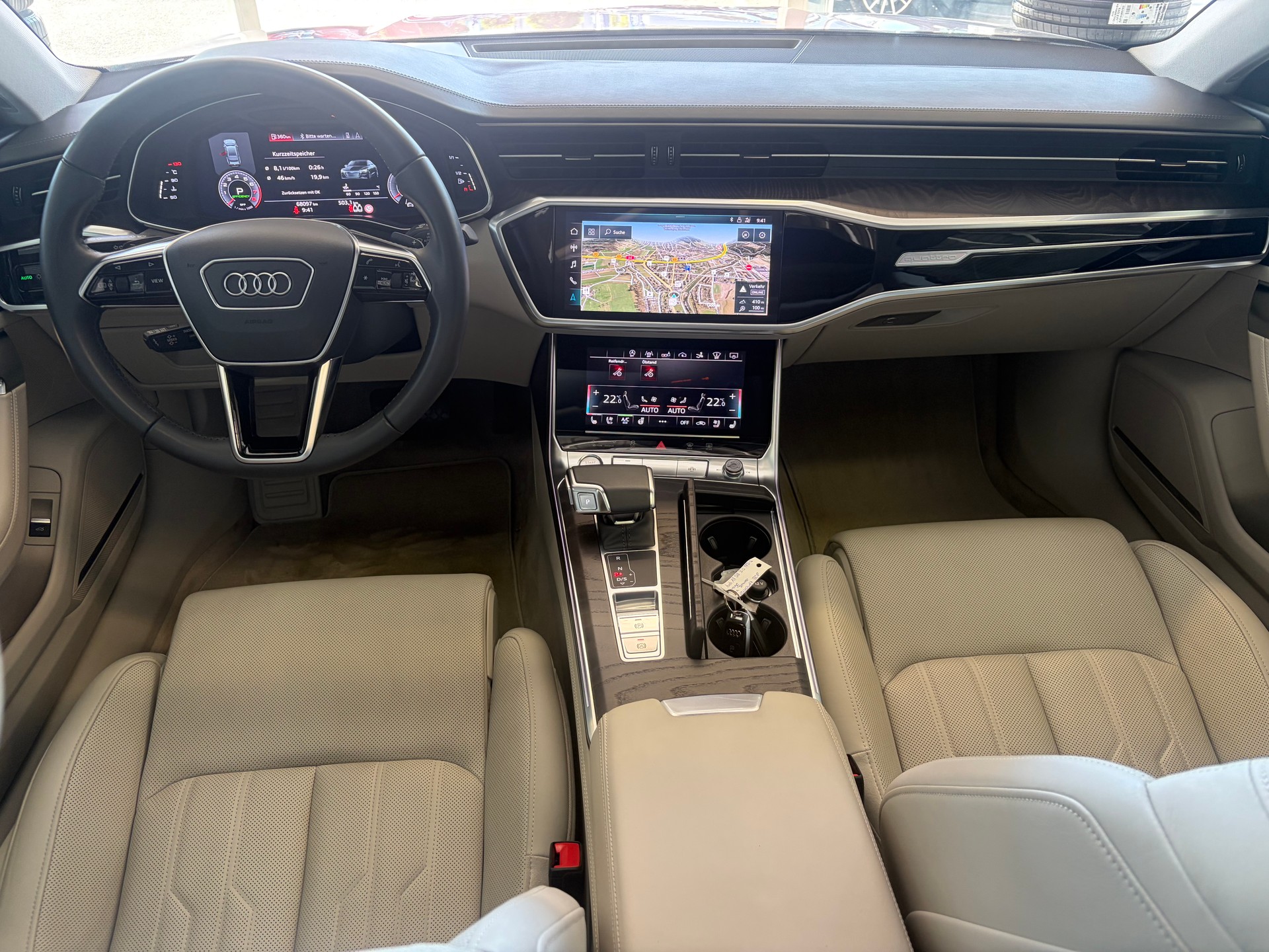 AUDI A7 Sportback 55 TFSI quattro | CH | ERSTBESITZ | Leder Valcona Beige | Nachtsicht | AHK | HeadUp | Luftfederung |-image-13
