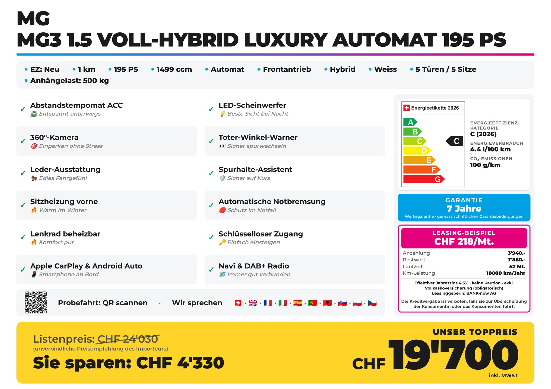 MG MG3 1.5 Voll-Hybrid Luxury Automat 195 PS-showroom-element-1