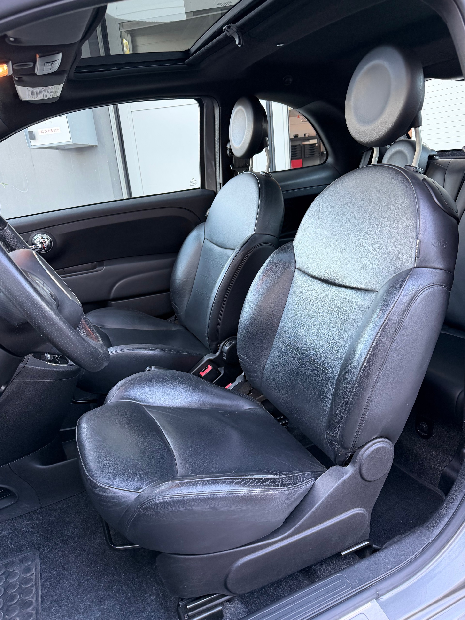 FIAT 500 0.9 Twinair Turbo Lounge automatique / Intérieur cuir / climatisation automatique / toit ouvrant / roues hiver / expertisée-image-9