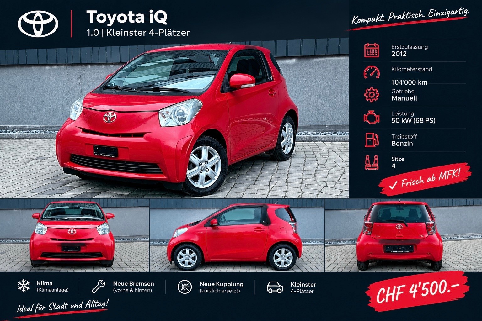 TOYOTA iQ 1.0 VVT-i Sol Frisch ab MFK (neue Kupplung)